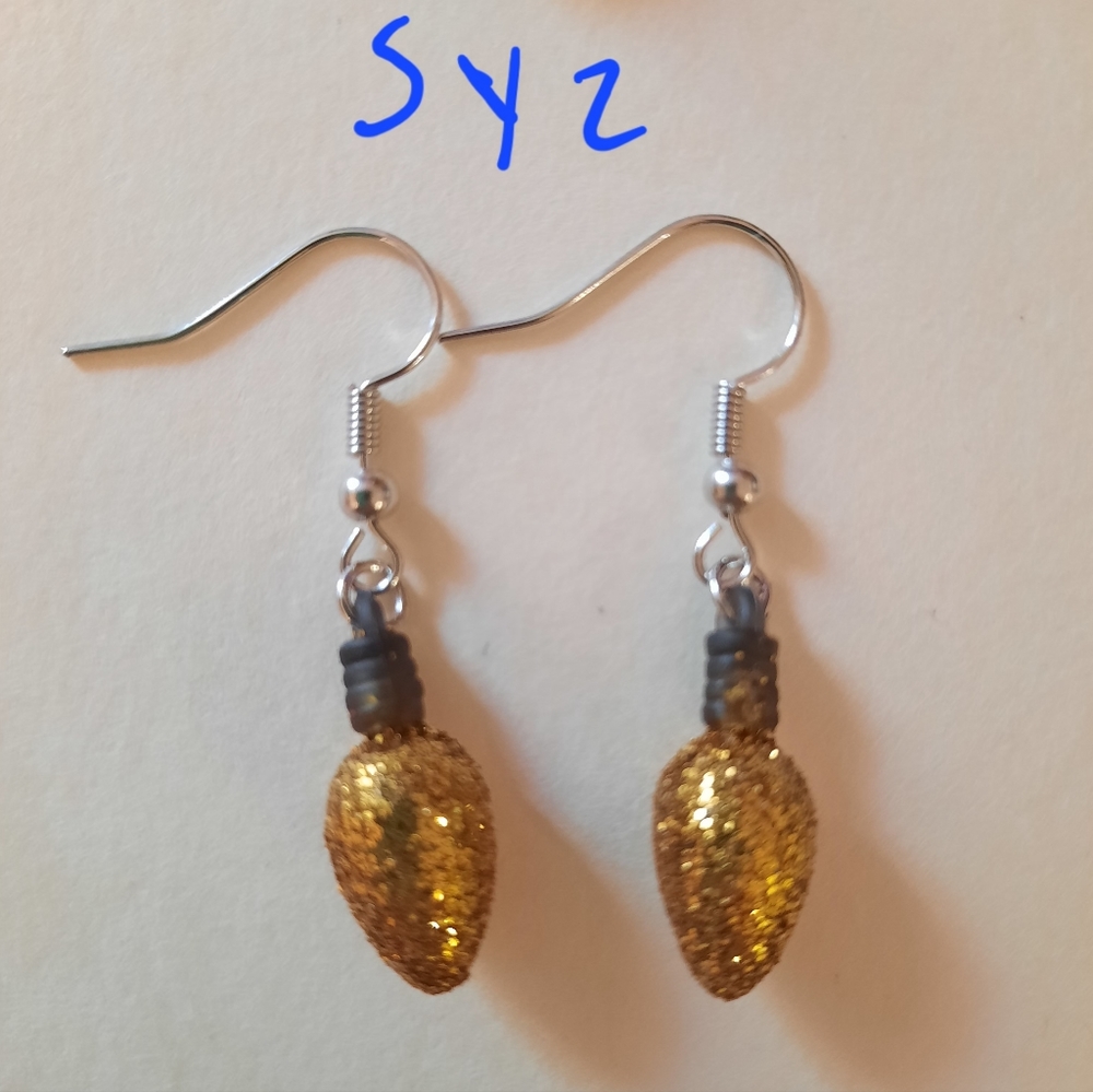 Yellow Sparkle Light Bulbs Earrings